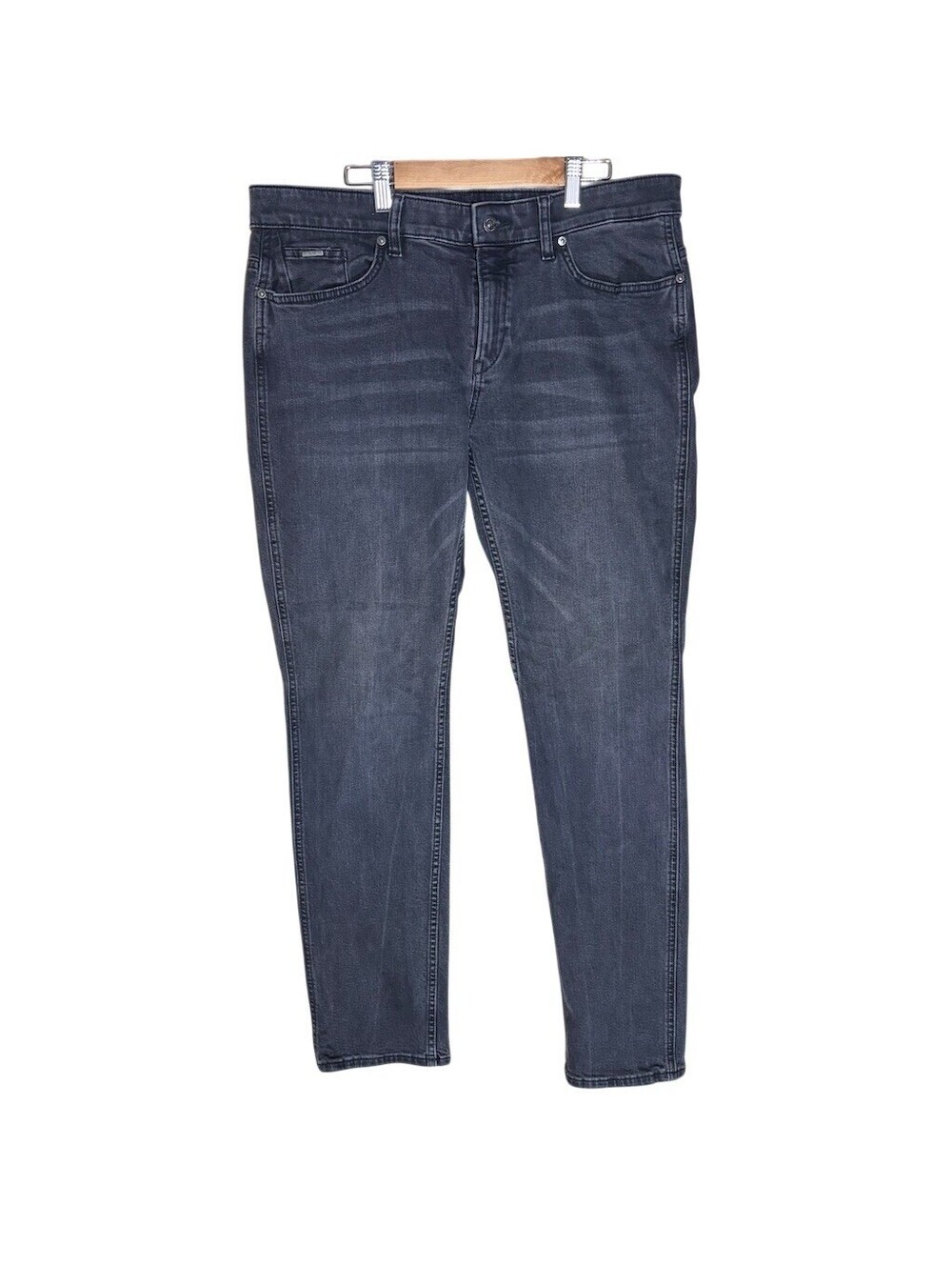 BOSS Hugo Boss Jeans Mens 36x32 Dark Gray Slim Fit Stretch 5-Pocket Denim